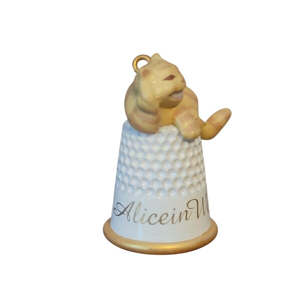 Alice in Wonderland Walt Disney Ceramic Thimble Hallmark Ornament 1998 Cheshire - Picture 2 of 6